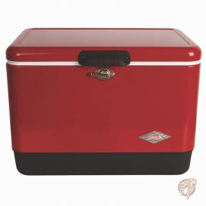 Coleman コールマン クーラーボックス 54QT 6154B703 スティールベルト　レッド ブラック 送料無料｜americapro