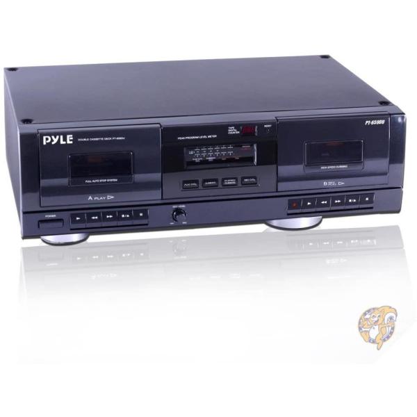 デュアルステレオカセットテープデッキ Pyle PT659DU レトロデザイン/ MP3音楽コンバー...