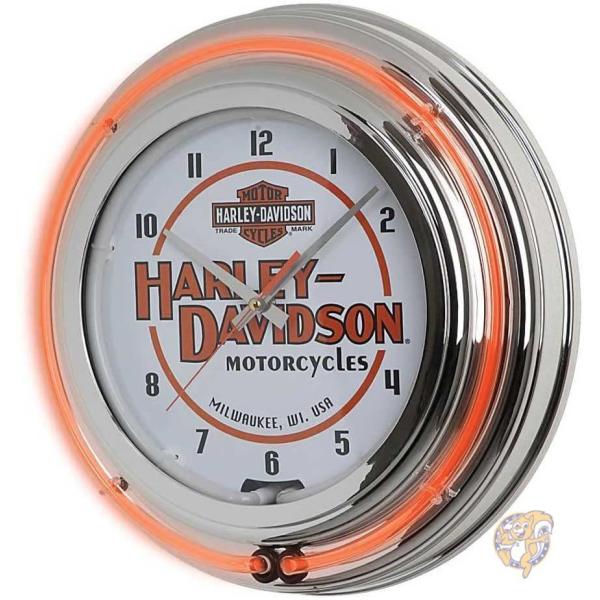 ハーレーダビッドソン ダブルネオンバー＆シールドクロック Harley-Davidson 壁掛け時計...