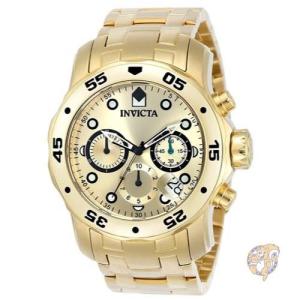 腕時計 インヴィクタ Invicta Men's 0074 Pro Diver Chronograph 18k Gold Plated Stainless Steel Watch並行輸入品
