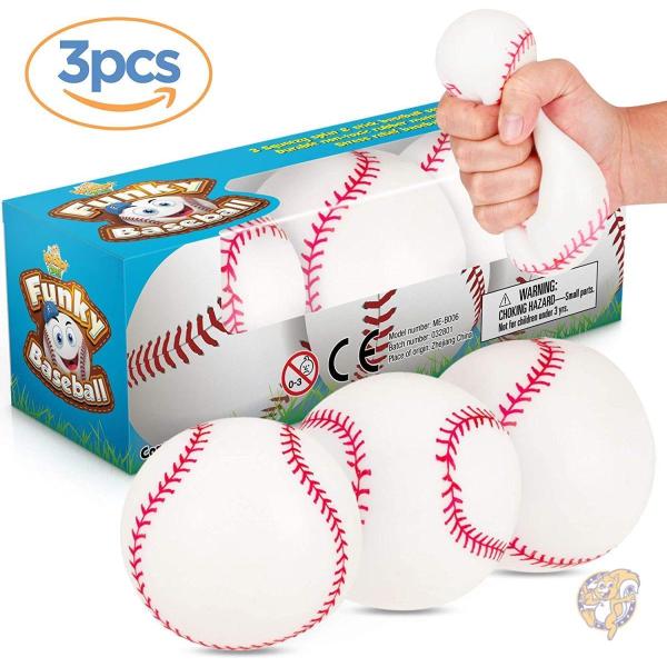 ストレスボール 3個パック IPIDIPI TOYS スクイーズ 野球ボール 送料無料