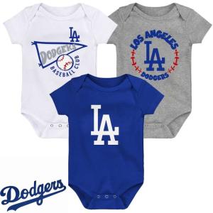 ロサンゼルス ドジャース ベビー服 3点セット 公式 新生児 幼児 男の子 女の子 LA Los Angeles Dodgers｜americapro