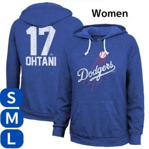 大谷翔平 女性用 パーカー ロサンゼルス・ドジャース MLB公式 17番 MajesticThreads LA Los Angeles Dodgers｜americapro