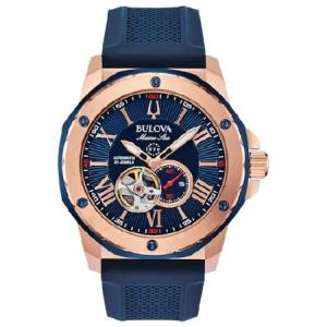 Bulova マリンスターオートマチックブルーダイヤルウォッチ98A227 ローズゴールドトーンの商品画像