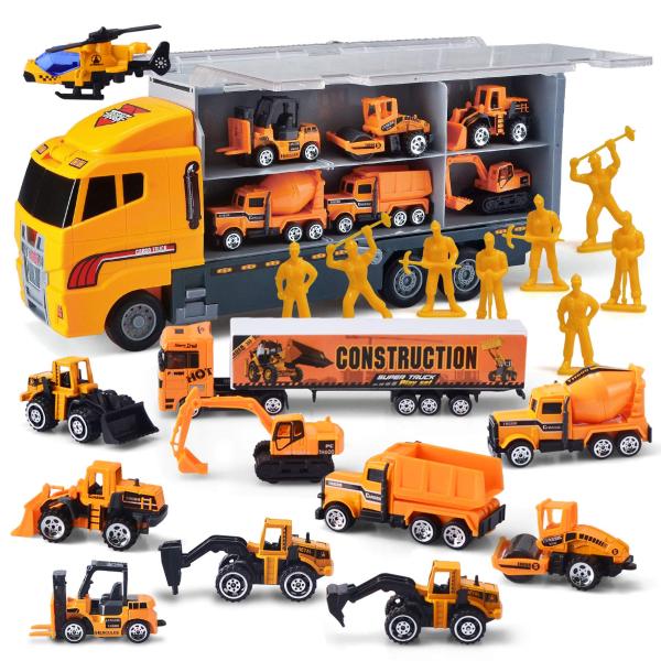 Joyin Toy 11 in 1 Die cast Construction Truck Vehi...