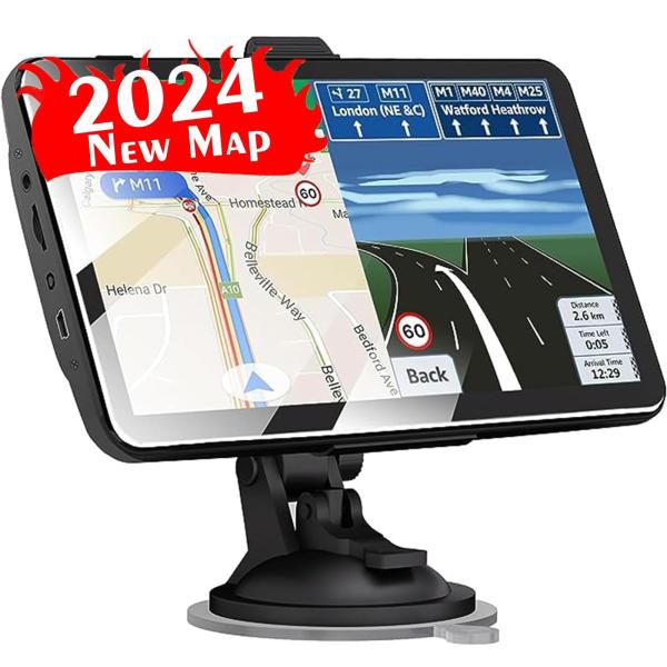 車用GPSナビ 2.5D画面 7インチ 2023年 地図 GPS 車 トラック 音声方向案内 速度と...