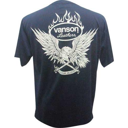 Tシャツ ドライ vanson バンソン イーグル NVST-2325 ネイビー  M寸、L寸
