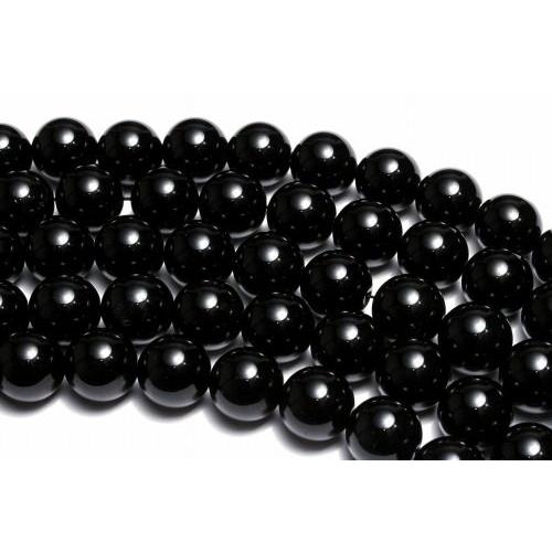 モリオン(黒水晶)ビーズ 【14mm/20cm(半連)/AAA】魔除け 厄払い お守り パワーストー...