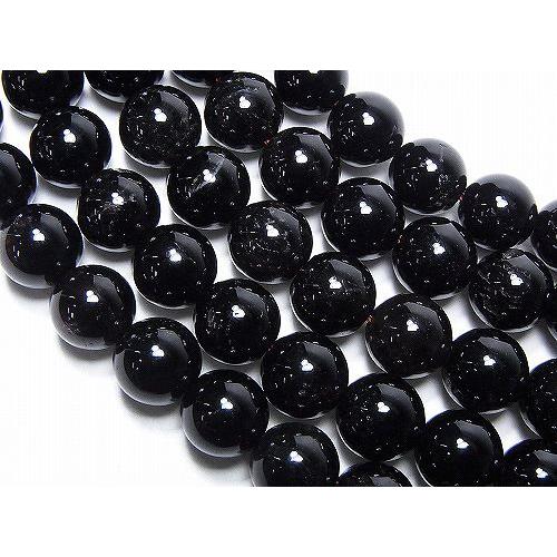 モリオン(黒水晶)ビーズ 【10mm/20cm(半連)/AA】魔除け 厄払い お守り パワーストーン