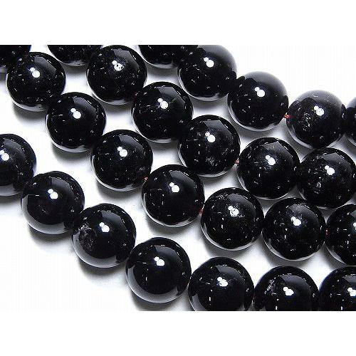モリオン(黒水晶)ビーズ 【12mm/20cm(半連)/AA】魔除け 厄払い お守り パワーストーン