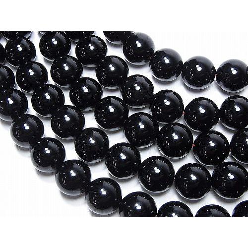 モリオン(黒水晶)ビーズ 【14mm/20cm(半連)/AA】魔除け 厄払い お守り パワーストーン