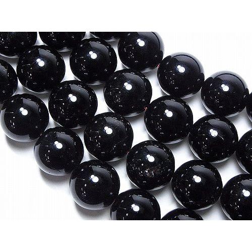 モリオン(黒水晶)ビーズ 【18mm/20cm(半連)/AA】魔除け 厄払い お守り パワーストーン