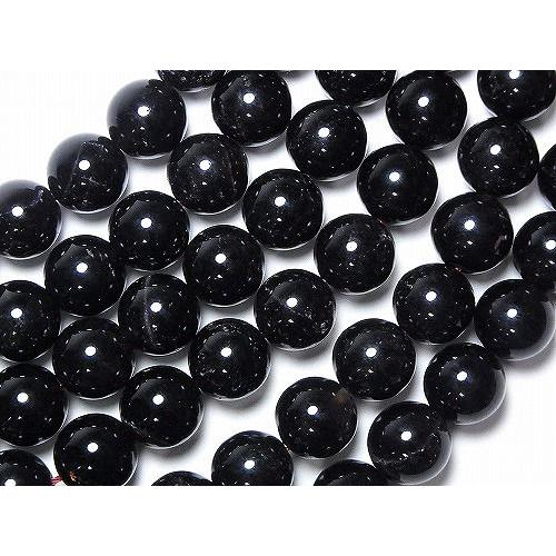 モリオン(黒水晶)ビーズ 【12mm/20cm(半連)/A】魔除け 厄払い お守り パワーストーン