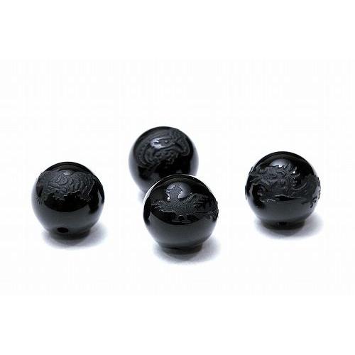 モリオン(黒水晶)四神素彫りビーズ【AAA】 一粒売り【10mm】 MOBMO-4005