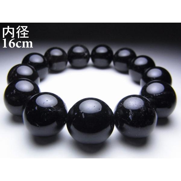 モリオン（黒水晶）ブレスレット【16mm/16cm/AA】魔除け お守り パワーストーン