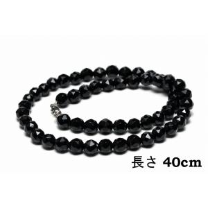 モリオン（黒水晶）ネックレス【32面カット6mm/40cm】最高品質AAA 魔