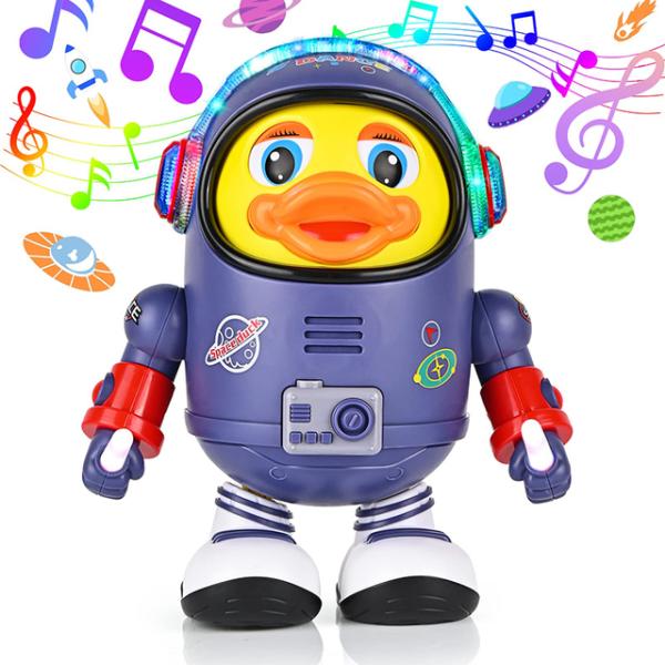 赤ちゃんアヒルのおもちゃ ミュージカルインタラクティブおもちゃ 電動 ライトと音付き ダンスロボット...