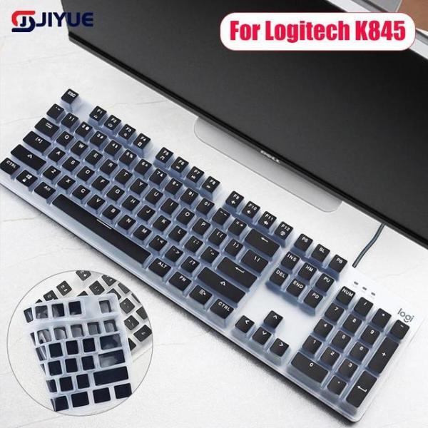Logitech K845透明防水シリコンk845,メカニカルキーボード用,透明な黒とピンクのフィル...