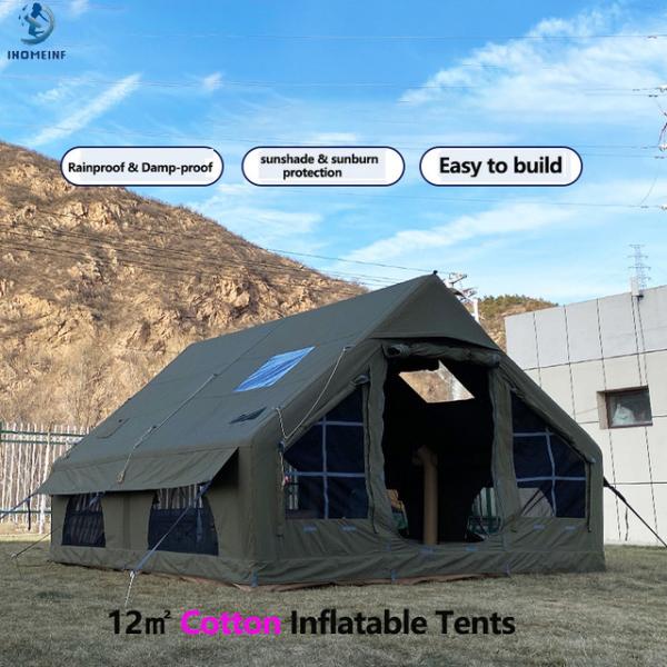 インフレータブルコットンマーキーテント,4x3m,クイックオープン,屋外キャンプ用テント,防雨,野生...