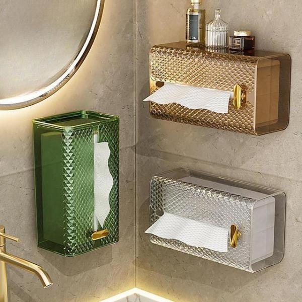 ティッシュボックスホルダー 壁掛け モダン ティッシュオーガナイザー トイレットティッシュ収納 トイ...