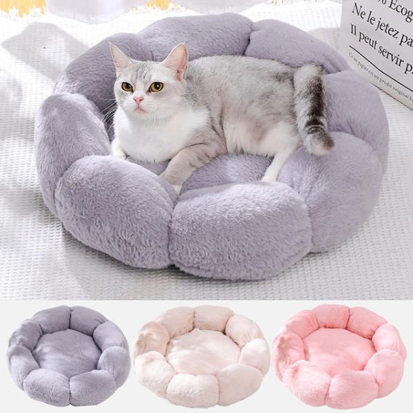 猫用ベッド,柔らかく通気性のある花柄,スリーピングマット,小型犬用の暖かい犬用ベッド,クッション,厚...