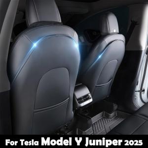 テスラモデル Y ジュニパー 2025 + モデル Y ハイランドカーシート背もたれ汚れ防止パッドシート保護カバーアンチキックパッド