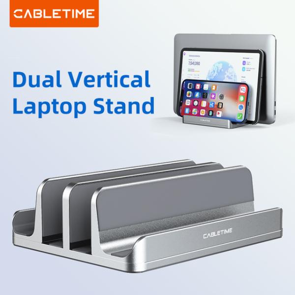 CABLETIME 垂直ラップトップスタンドアルミノートブックスタンド MacBook Air Pr...
