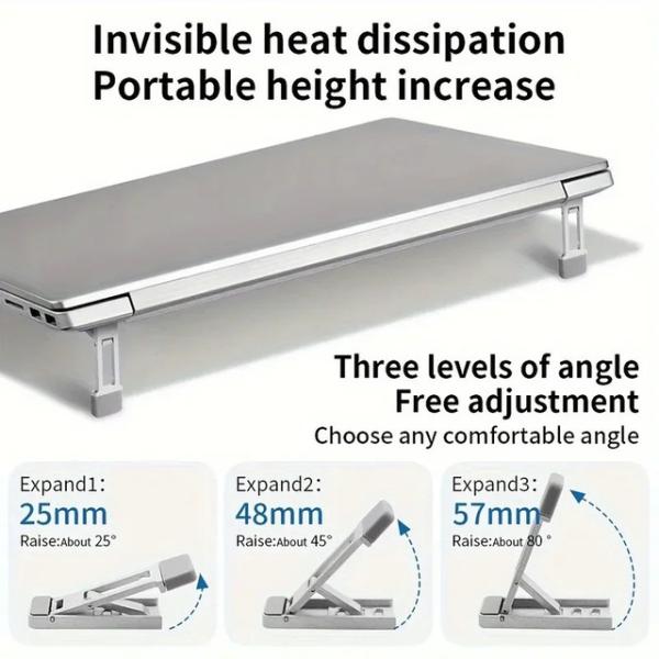 ラップトップスタンド、ポータブルフットレストサポートスタンド、デスクトップ高さ増加ベース、吊り下げブ...