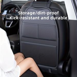 新しい車のシートバックキックプロテクター PU製オートシートカバー 汚れや泥から保護 タブレットホルダー付き ほとんどの車種に適合 簡単お手入れ
