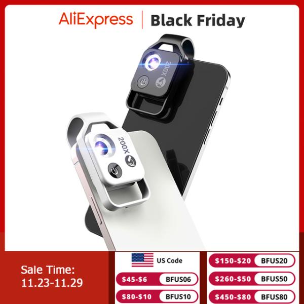 APEXEL 200X Magnification Microscope lens withCPL ...