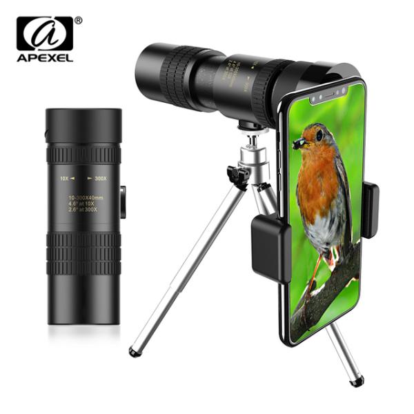 APEXEL HD 10-300X40 Zoom Telephoto lens Monocular ...