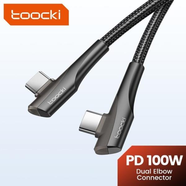 Toocki PD 60W 100W USB Type C Cable 90 Degree Dual...