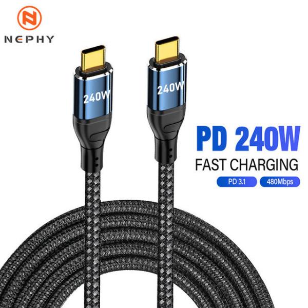 USB Type C to C Cable PD 3.1 240W Fast Charging Wi...