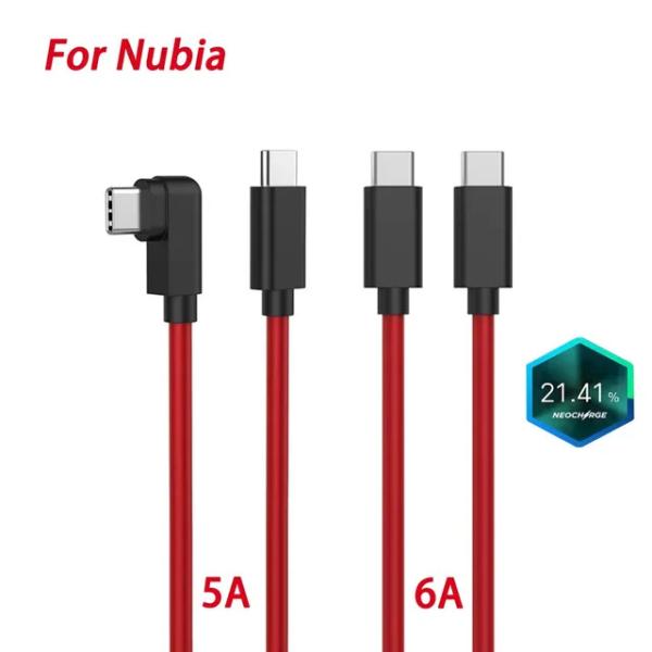 PD QC Quick charger Cable 55W 66W 6A For Nubia Red...