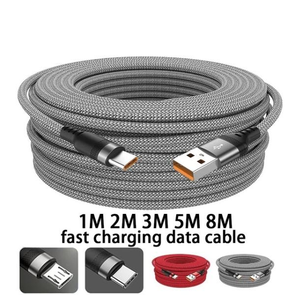 Usb Type-C￥micro Usb Cable 8M 3M 2M 1.5M 1M 6A Dat...