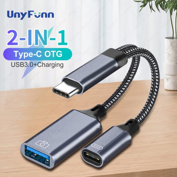 2 in 1 Type C to USB A Adapter with PD Charging Po...