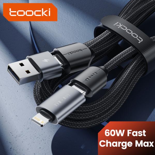 Toocki PD 60W 4-In-1 USB Type C Cable Fast Chargin...