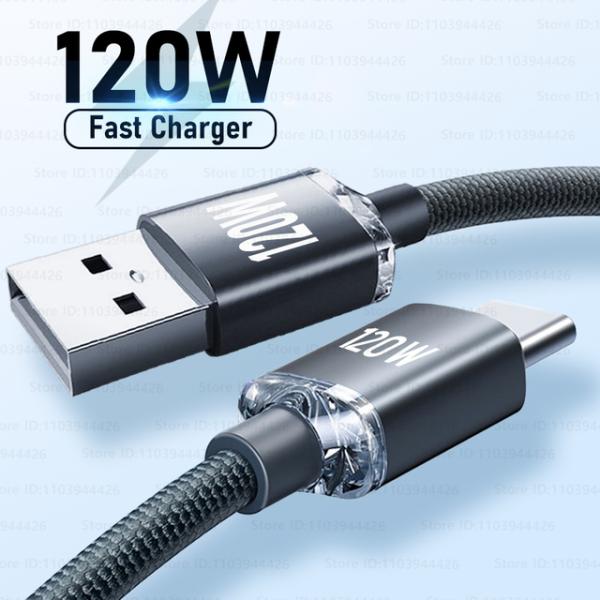 120W 6A PD USB to Type C Quick Charge Cable For Sa...