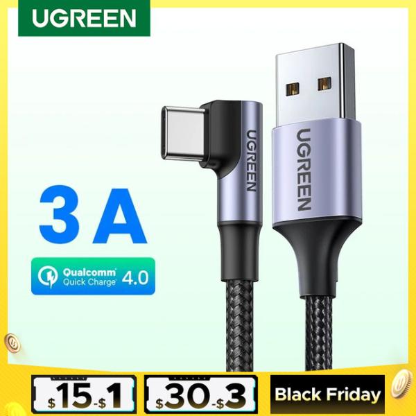 UGREEN Nylon USB C Cable 90 Degree Fast Charger US...