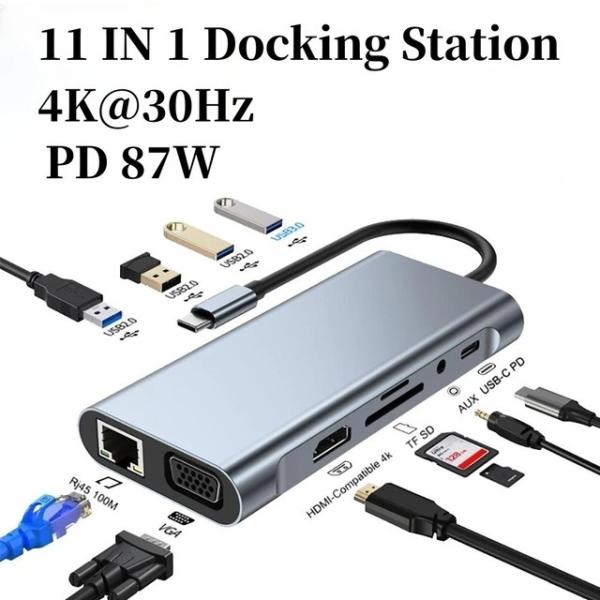 4/7/8/11in1 Docking Hub 4K USB extended multi-inte...