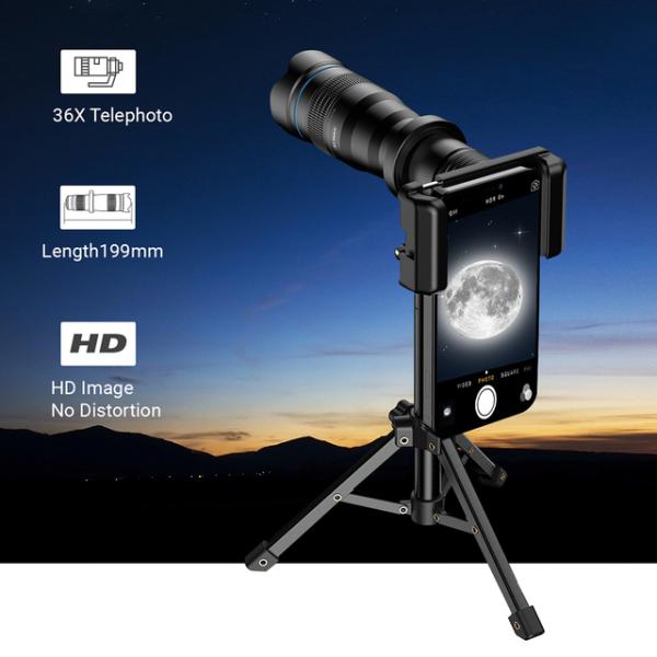 APEXEL 36X Metal Telephoto Lens with Tripod Zoom T...