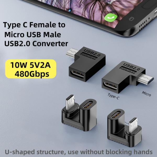 90 Degree Type C Female to Micro USB Male Adapter ...