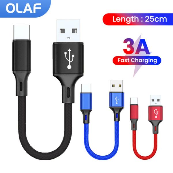 0.25M Short USB Type C Cable 3A USB A To Type C Fa...