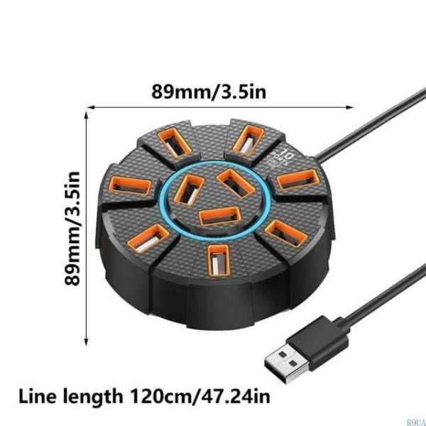 R9UA USB Docking Station Expansion Dock 10 Port US...