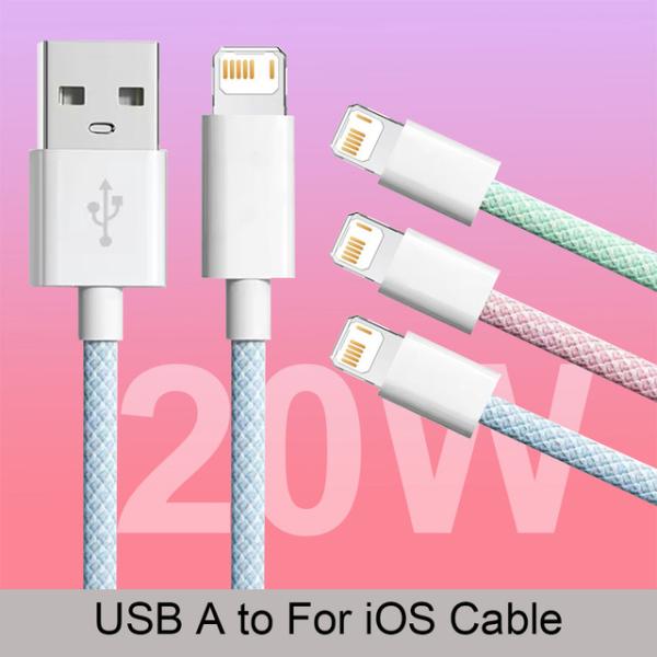 20W USB A to L Color Cable For iPhone 14 13 12 11 ...