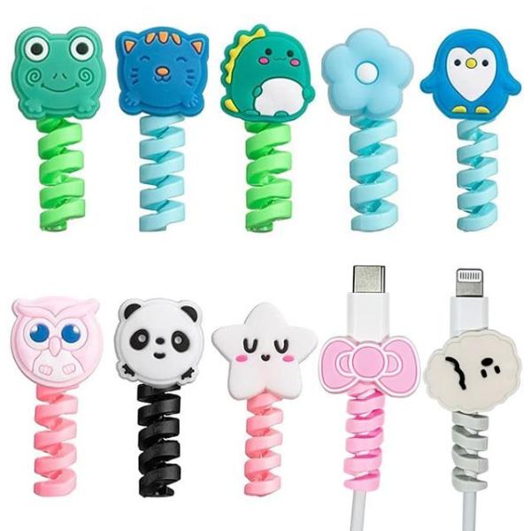 8 PCS Cartoon Silicone Charger Cable Protectors Mo...