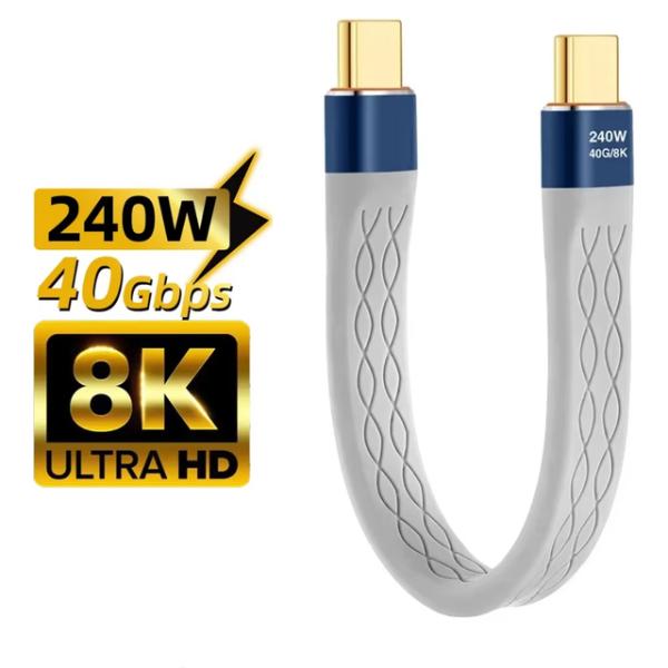Type-C to Type-C 240W Short Cable Fast Charging US...