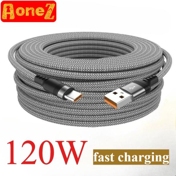 120W USB TYPE C Cable 5A Super Fast Charge Cable f...