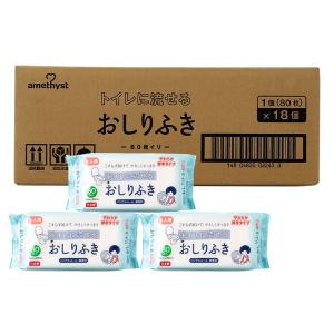 体拭きシート 介護 アメジスト 大人用 トイレに流せるおしりふき 80枚入 18個セット(1ケース)