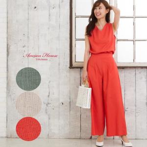 セットアップ レディース 夏 カジュアル パンツ 40代